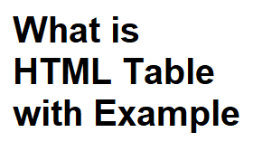 what is HTML table